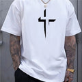 Pánské volné streetwear tričko s křížovým potiskem
