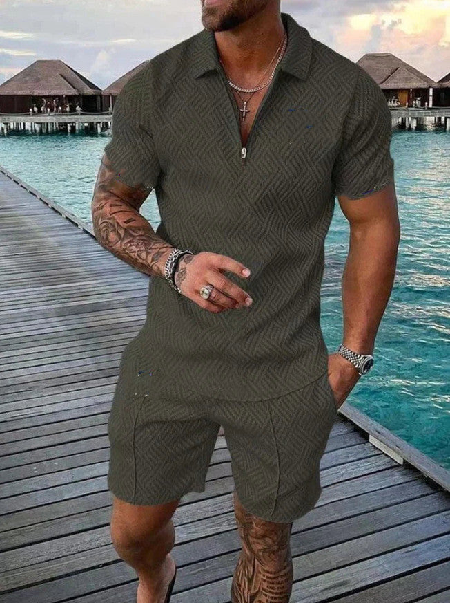 Pánský ležérní polo set v evropském stylu