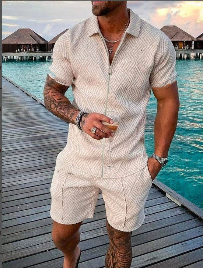 Pánský ležérní polo set v evropském stylu