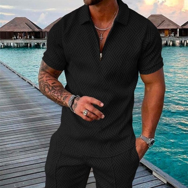 Pánský ležérní polo set v evropském stylu