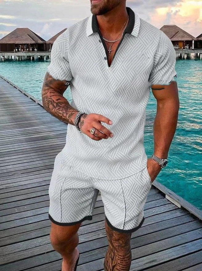 Pánský ležérní polo set v evropském stylu