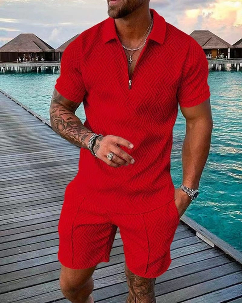 Pánský ležérní polo set v evropském stylu