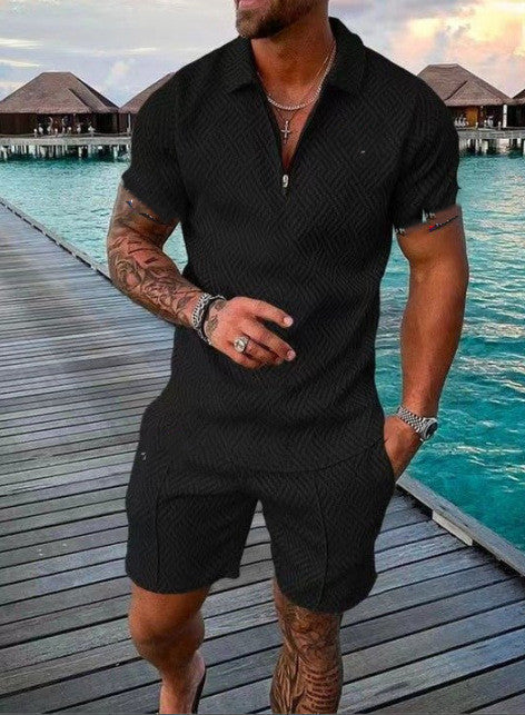 Pánský ležérní polo set v evropském stylu